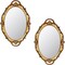 14.5 x 10 inchs Oval Antique Decorative Wall Mirror Vintage Hanging Mirror (Gold 2 Pcs)